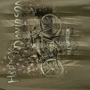 Harley-Davidson OD Green Short Sleeve Tee Shirt Mens Large
